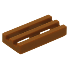 LEGO csempe 1×2 rácsozott, sötét narancssárga (2412)