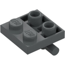 LEGO lapos elem 2×2 alján rúddal, sötétszürke (5066)