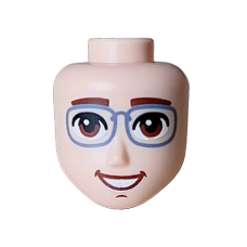 LEGO Friends férfi fej szemüveg mintával (Julian), világos testszínű (106034)
