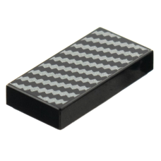 LEGO csempe 1×2 átlós ezüst színű vonalak mintával, fekete (68207)