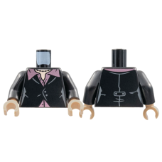 LEGO felsőtest kosztüm, blúz és nyaklánc mintával, fekete (76382)