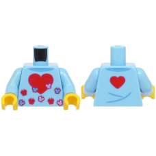 LEGO felsőtest pulóver szív és pillangó mintával, világoskék (76382)
