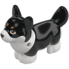 LEGO kutya corgi, fekete-fehér (110194)