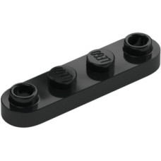 LEGO lapos elem 1x4 lekerekített tetején két lyukas bütyökkel, fekete (77845)