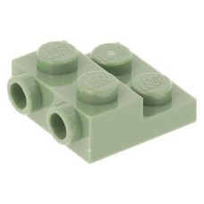 LEGO lapos elem 2x2x2/3 oldalán két bütyökkel, homokzöld (99206)