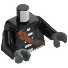 LEGO felsőtest kabát öv és csíkos póló (rabruha) mintával, fekete (76382)