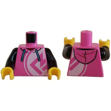 LEGO felsőtest kapucnis pulóver mintával, sötét rózsaszín (76382)