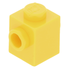 LEGO kocka 1x1 két oldalán egy-egy bütyökkel, sárga (47905)