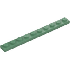 LEGO lapos elem 1x10, homokzöld (4477)