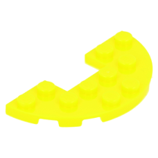 LEGO lapos elem félkör 3x6 1×2-es kivágással, neon sárga (18646)