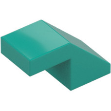LEGO tetőelem 45°-os 2×1 kivágással és bütyök nélkül, sötét türkizkék (28192)