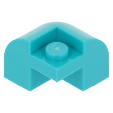 LEGO kocka 2x2×1/3 ívelt sarok, sötét türkizkék (67810)