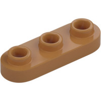 LEGO lapos elem 1x3 lekerekített tetején három lyukas bütyökkel, középsötét testszínű (77850)