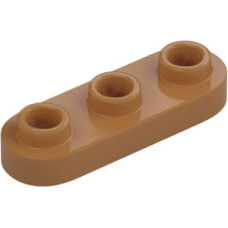 LEGO lapos elem 1x3 lekerekített tetején három lyukas bütyökkel, középsötét testszínű (77850)