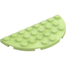 LEGO lapos elem félkör 4x8, sárgászöld (22888)