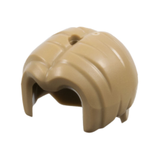 LEGO férfi haj középen elválasztva, sötét sárgásbarna (5473)