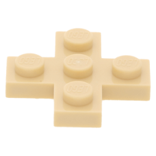 LEGO lapos elem 3x3 kereszt alakú, sárgásbarna (15397)