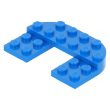 LEGO lapos elem félkör 4x6×2/3 1/2 kiemeléssel és 2×2 kivágással, kék (89681)