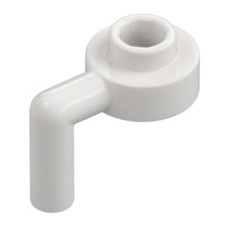 LEGO lapos elem kerek 1x1 lyukas bütyökkel és lefele néző rúddal, fehér (3661)