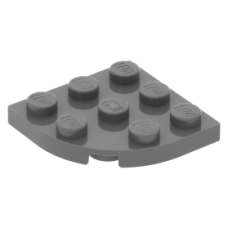 LEGO lapos elem lekerekített sarokkal 3x3, sötétszürke (30357)