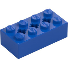 LEGO technic kocka 2×4 tetején 3 db tengely-csatlakozóval, kék (39789)