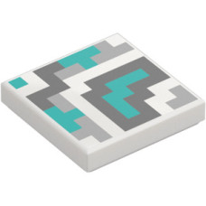 LEGO csempe 2×2 pixeles alakzatok (Minecraft terrakotta) mintával, fehér (106306)