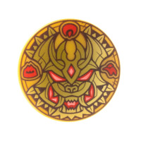 LEGO pajzs kerek sárkányfej mintával, gyöngyház arany (105523)