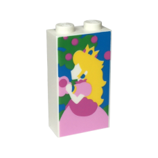 LEGO kocka 1×2×3 hercegnő mintával, fehér (107968)