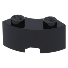 LEGO kocka 2x2 íves sarok, fekete (85080)
