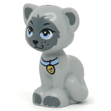LEGO macska cica nyakörv mintával, világosszürke (101115)