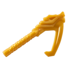 LEGO sarló sárkányfej mintával és hosszú nyéllel, gyöngyház arany (4922)