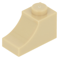 LEGO boltív 1×2 fordított, sárgásbarna (78666)