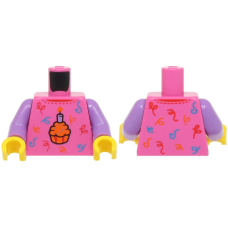 LEGO felsőtest születésnapi sütemény muffin mintával, sötét rózsaszín (76382)