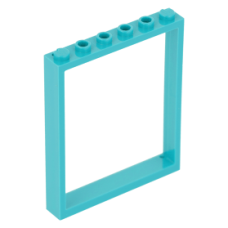 LEGO ajtókeret/ablakkeret 1×6×6, sötét türkizkék (42205)