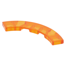 LEGO csempe íves sarok 4x4 (macaroni), átlátszó narancssárga (27507)