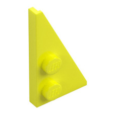 LEGO ék/szárny alakú lapos elem 4x2 jobbos (27°) 2db bütyökkel, neon sárga (65426)