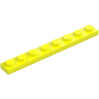 LEGO lapos elem 1x8, neon sárga (3460)