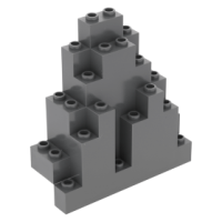 LEGO sziklafal 3x8x7 (LURP), sötétszürke (6083)