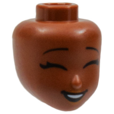 LEGO Friends női fej mosolygós arc mintával, vörösesbarna (81858)