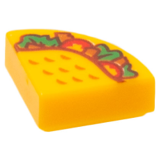 LEGO csempe 1×1 taco szelet mintával, világos narancssárga (80059)