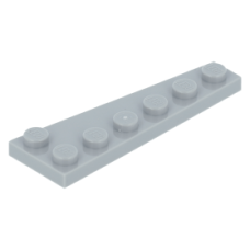 LEGO ék/szárny alakú lapos elem 6x2 balos, világosszürke (78443)