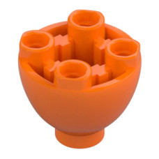 LEGO henger 2x2 kupola alj bütykökkel, narancssárga (24947)