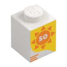LEGO kocka 1x1 naptejes doboz mintával, fehér (103419)
