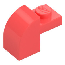 LEGO kocka 1x2×1/3 ívelt, korall (6091)