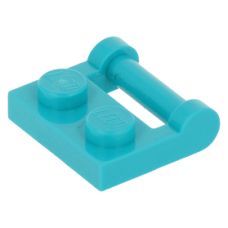 LEGO lapos elem 1x2 zárt végű fogantyúval, sötét türkizkék (48336)