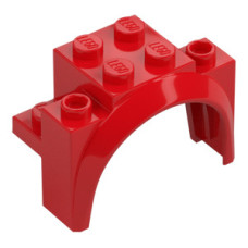 LEGO sárhányó 4 x 2 1/2 x 2 1/3 íves, piros (18974)