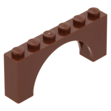 LEGO boltív 1×6×2, vörösesbarna (15254)