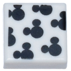 LEGO csempe 1×1 Mickey egér fej mintával, fehér (83087)