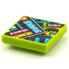LEGO csempe 2×2 énekes és feliratok mintával (Vidiyo BeatBit album), lime (3068pb1600)