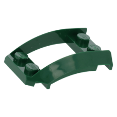 LEGO ék 4×3 íves középen nyitott tetején két-két bütyökkel, sötétzöld (47755)